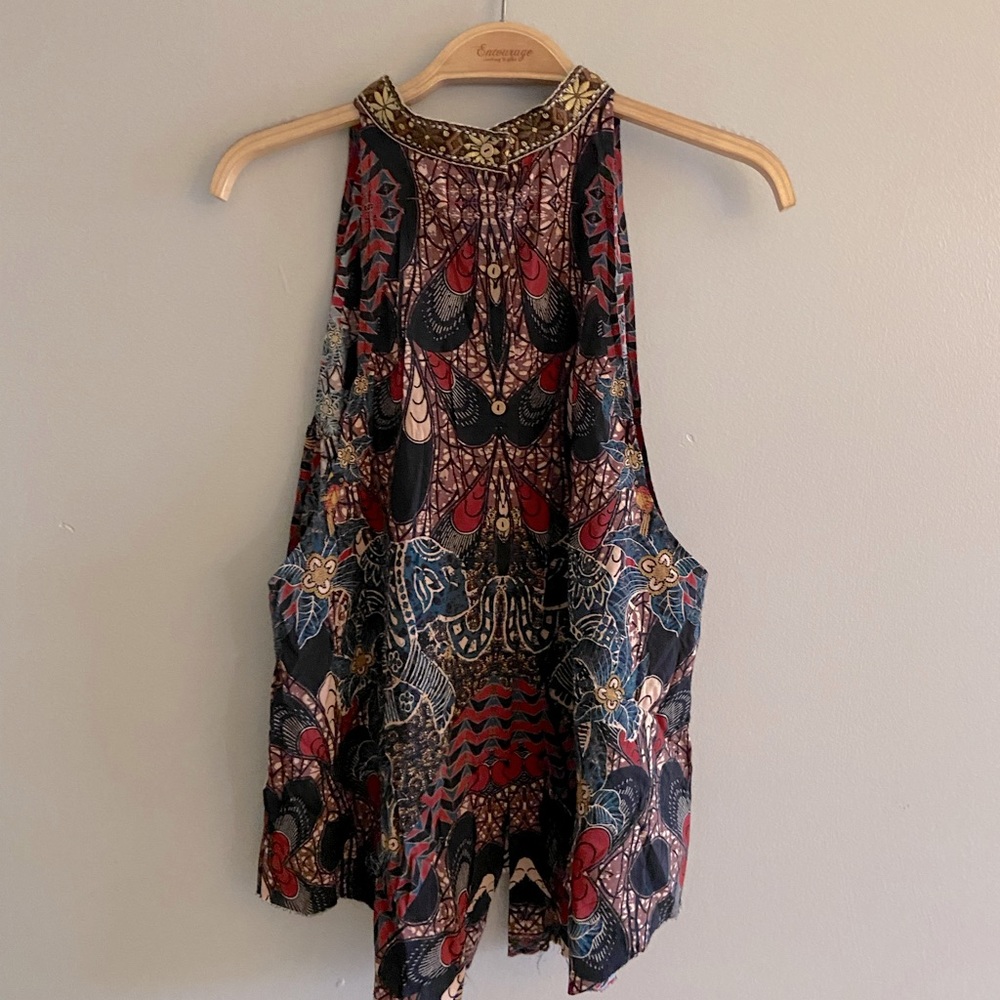 Free People India Print Sleeveless Top - Picture 2 of 8